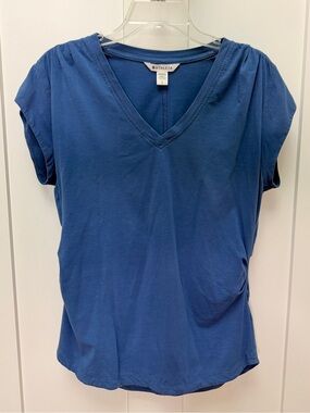 Athleta Women's V-Neck Short Sleeve Tee in Blue